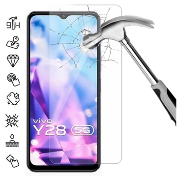 vivo Y28 Beskyttelsesglass - 9H, 0.3mm - Case Friendly  - Klar