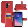 Samsung Galaxy A6+ (2018) Lommebok-deksel - Rød