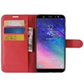 Samsung Galaxy A6+ (2018) Lommebok-deksel - Rød