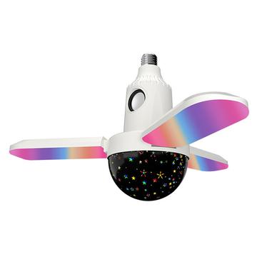 Sammenleggbar LED-loftslampe med tre blader og Bluetooth-høyttaler - Stjernehimmel