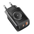 Toocki TCT20-21EU 3-i-1 GaN-lader - USB-C/USB-A - svart