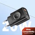 Toocki TCT20-21EU 3-i-1 GaN-lader - USB-C/USB-A - svart
