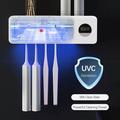Tannbørste-desinfiseringsapparat UV-sterilisator med automatisk sensor og digital skjerm - hvit