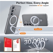 Samsung Galaxy S25 Torras Guardian Ostand MagSafe-deksel - Gjennomsiktig