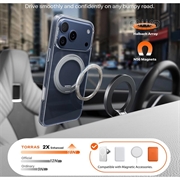 iPhone 17 Pro Max Torras O Fitness-deksel med 360 kickstand - MagSafe-kompatibel - Gjennomsiktig