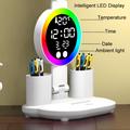 Touch 3 Modes LED-bordlampe med klokke, vifte og pennholder - USB-drevet