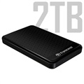 Transcend StoreJet 25A3 USB 3.1 Gen 1 Ekstern Harddisk - 2TB - Svart