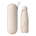 5-foldig mini-paraply med UV-beskyttelse - beige
