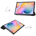 Tri-Fold Series Samsung Galaxy Tab S6 Lite 2020/2022 Folio-etui - Svart
