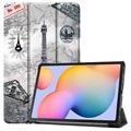 Tri-Fold Series Samsung Galaxy Tab S6 Lite Folio-etui - Eiffeltårnet