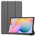 Tri-Fold Series Samsung Galaxy Tab S6 Lite Folio-etui - Grå