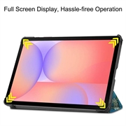 Samsung Galaxy Tab S10 Lite Tri-Fold Series Smart Folio-etui - Hvite blomster