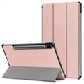 Tri-Fold Series Samsung Galaxy Tab S7 FE Smart Folio-etui - Roségull