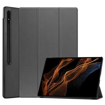 Samsung Galaxy Tab S9 Ultra Tri-Fold Series Smart Folio-etui - Grå