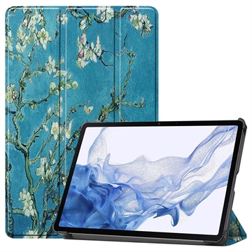 Samsung Galaxy Tab S9 Tri-Fold Series Smart Folio-etui - Hvit Blomster