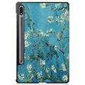 Samsung Galaxy Tab S9 Tri-Fold Series Smart Folio-etui - Hvit Blomster