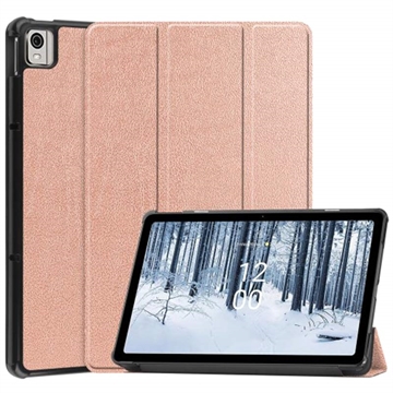 Tri-Fold Series Nokia T21 Smart Folio-etui - Roségull