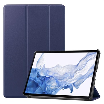 Tri-Fold Series Samsung Galaxy Tab S8 Smart Folio-etui - Mørkeblå