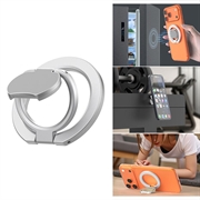 Trippel sammenleggbar MagSafe-ring med stativ for telefon - sølv