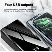 Trippel USB Rask Powerbank 50000mAh - PD 18W - Svart