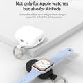 U16 For Apple Watch AirPods Smartwatch Charger Mini magnetisk trådløs ladeplate med Type-C-kontakt - hvit
