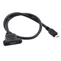 U3-012-MM 50 cm Micro 3.0 Type-B-hunn til Micro USB 2.0 5-pinners hannforlengerkabel 480 Mbps med skruemontert skjøteledning