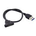 U3-083-AM 50 cm Type-A USB 3.0-hann til Micro 3.0 Type-B-hunnkonverterer 5 Gbps forlengelseskabel med skruefeste