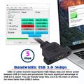 U3-083-AM 50 cm Type-A USB 3.0-hann til Micro 3.0 Type-B-hunnkonverterer 5 Gbps forlengelseskabel med skruefeste
