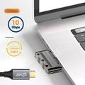UC-029-TC002 USB 3.1 type C-hunn til USB 3.0 type A-hann 90 grader venstrevinklet flat 10 Gbps data 120 W strømadapter
