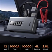 Ugreen ES703 4-i-1 startbatteri - luftkompressor, 10000mAh powerbank, LED-lampe - svart