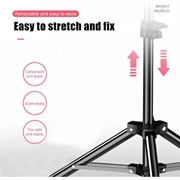 UN-700 10\'\' LED-ringlyskaster med stativstativ, lydkortskuff og 3 telefonholdere for selfie- og videofotografering på YouTube Sminke