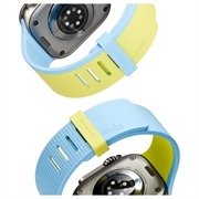 Apple Watch 44/45/46/49mm UNIQ Revix IV vendbar magnetrem - limegrønn / blå