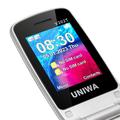 UNIWA V202T 4G Flip mobiltelefon for eldre - dansk, finsk, svensk, engelsk - Blå