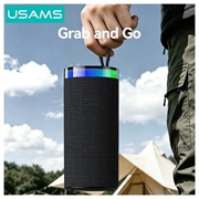 USAMS YX018 bærbar Bluetooth 5.4-høyttaler - RGB-lys, 10W lyd - svart