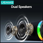 USAMS YX018 bærbar Bluetooth 5.4-høyttaler - RGB-lys, 10W lyd - svart