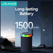 USAMS YX018 bærbar Bluetooth 5.4-høyttaler - RGB-lys, 10W lyd - svart