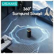 USAMS YX018 bærbar Bluetooth 5.4-høyttaler - RGB-lys, 10W lyd - svart