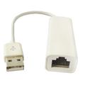 USB 2.0 til RJ45 Ethernet-adapterkabel - hvit