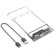 USB 3.0 2.5" SATA HDD/SSD-kabinett - gjennomsiktig