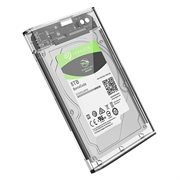 USB 3.0 2.5" SATA HDD/SSD-kabinett - gjennomsiktig