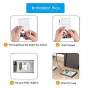USB 3.0 2.5" SATA HDD/SSD-kabinett - gjennomsiktig