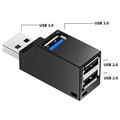 USB 3.0 Hub Splitter 1x3 - 1x USB 3.0, 2x USB 2.0 - Svart