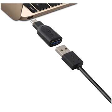 USB 3.0 / USB 3.1 Type-C Ksix Adapter - Svart