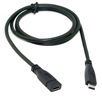 USB 3.1 Type-C / USB 3.1 Type-C Forlengelseskabel - Svart