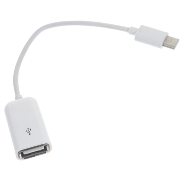 USB 3.1 Type-C / USB 2.0 OTG Kabel Adapter - 15cm - Hvit