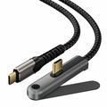 USB-C 3.2-kabel med sammenleggbart stativ - 20 Gbps, 4K 60Hz, 2m - svart