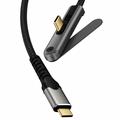 USB-C 3.2-kabel med sammenleggbart stativ - 20 Gbps, 4K 60Hz, 2m - svart
