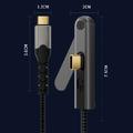 USB-C 3.2-kabel med sammenleggbart stativ - 20 Gbps, 4K 60Hz, 2m - svart