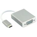 Bærbar USB-C / VGA Adapter - Full HD 1080p - Sølv