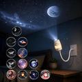 USB Galaxy-projektor med nattlys – 13 stjerneskiver, 360 fleksibel svanehalsdesign – hvit